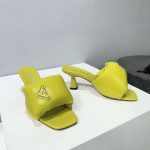 Prada Soft Padded Nappa Sandals Yellow For Women