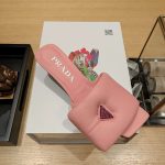 Prada Soft Padded Nappa Slides Light Pink For Women