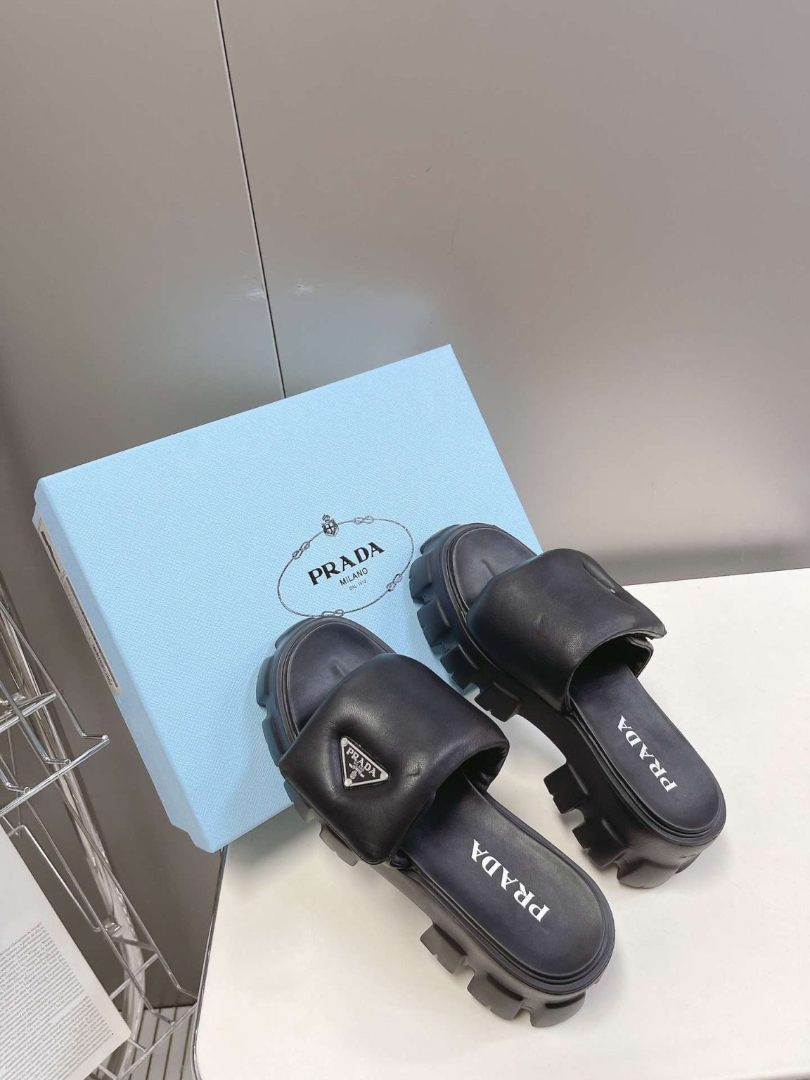 Prada Soft Padded Slides Black For Women