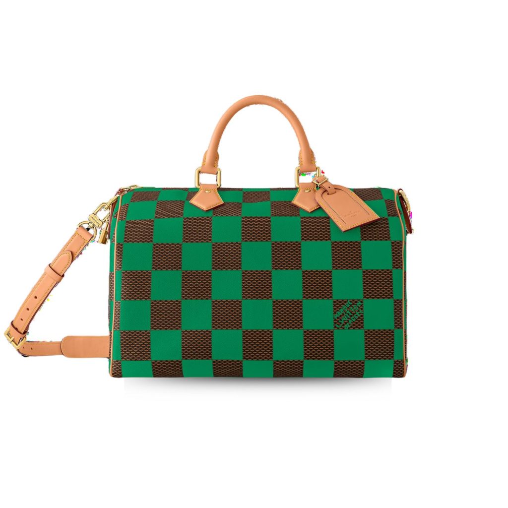 Louis Vuitton Speedy 40 Bandoulière Damier Pop Green For Men 15.7 Inches/ 40 Cm N40579