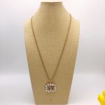 Square Crystal Necklace Gold For Women