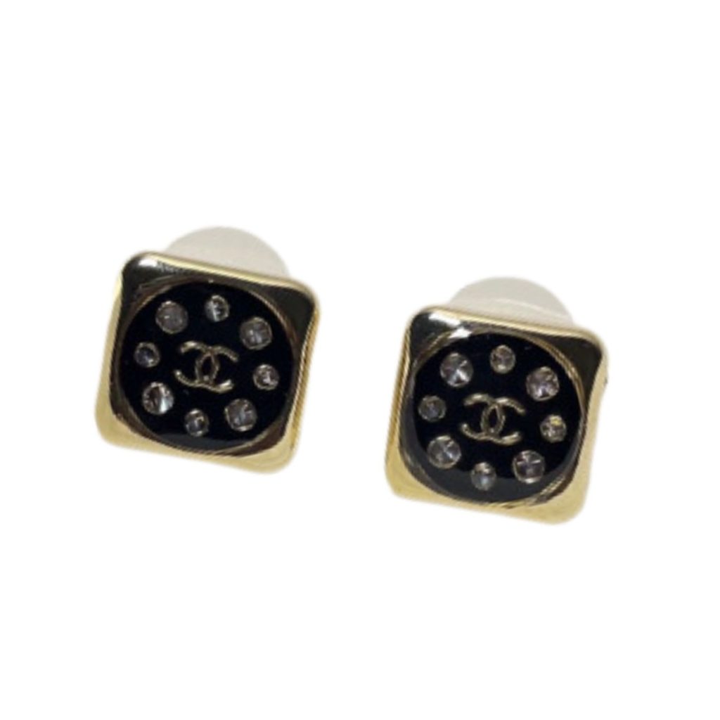 Square Earrings Black For Women