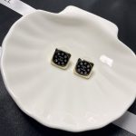 Square Earrings Black For Women