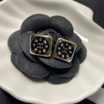 Square Earrings Black For Women