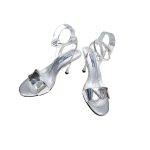 Prada Square Toe Pointed Pumps Silver For Women