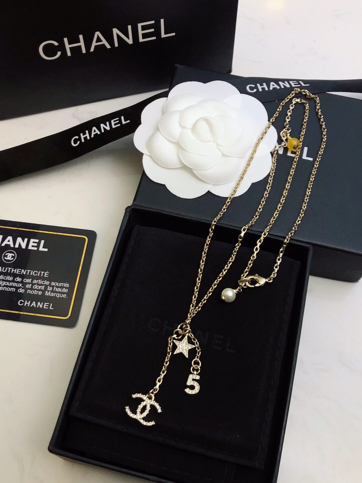 Star Double C Tassel Necklace Gold For Women