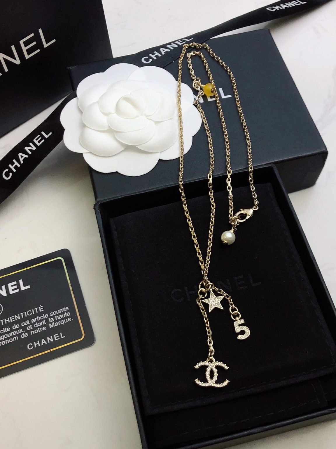 Star Double C Tassel Necklace Gold For Women