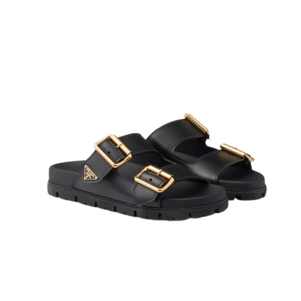 Prada Strap Slides Black For Women 1XX692_3LEM_F0002_F_020