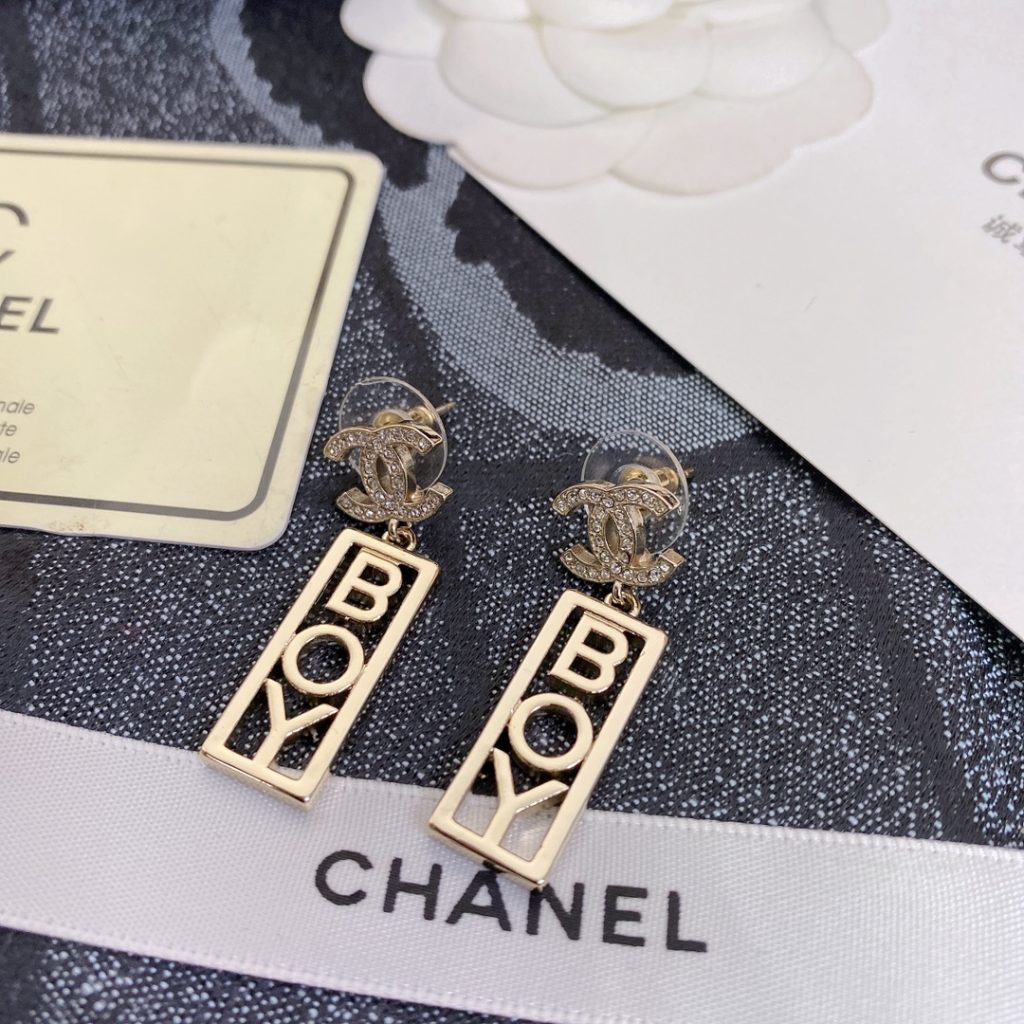 Strass CC BOY Drop Earrings Gold For Women