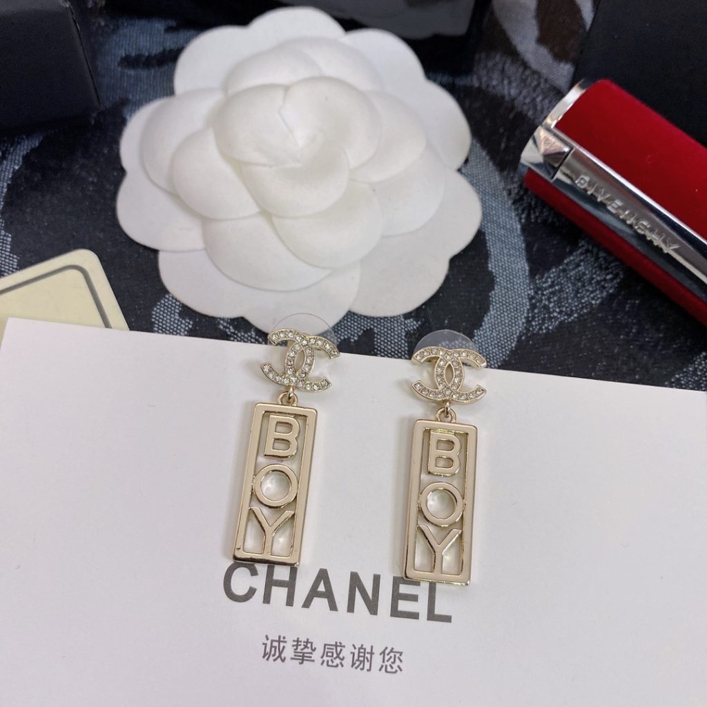 Strass CC BOY Drop Earrings Gold For Women