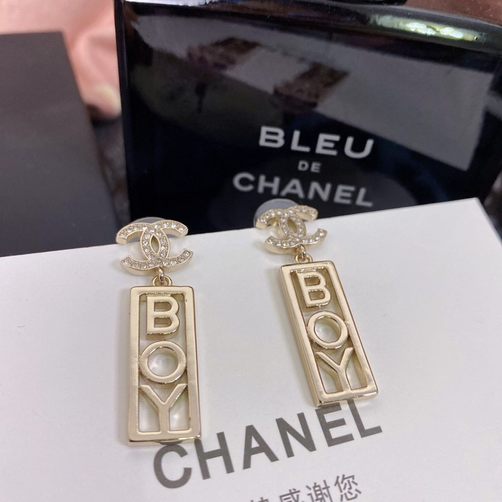 Strass CC BOY Drop Earrings Gold For Women