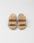 Prada Suede Strap Slides Beige For Women 1XX692_054_F0379_F_020