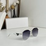 Prada Sunglasses With Triangle Logo Silver For Women