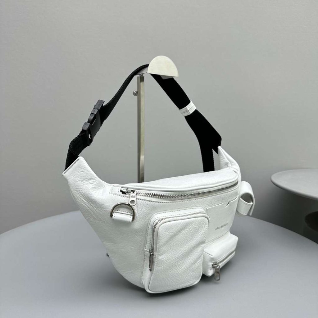 Balenciaga Superbusy Beltpack White/Black For Women 10.2in/26cm