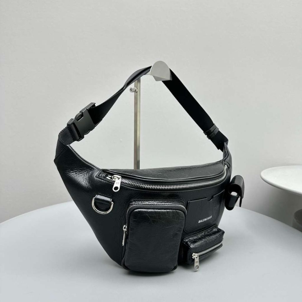 Balenciaga Superbusy Beltpack White/Black For Women 10.2in/26cm