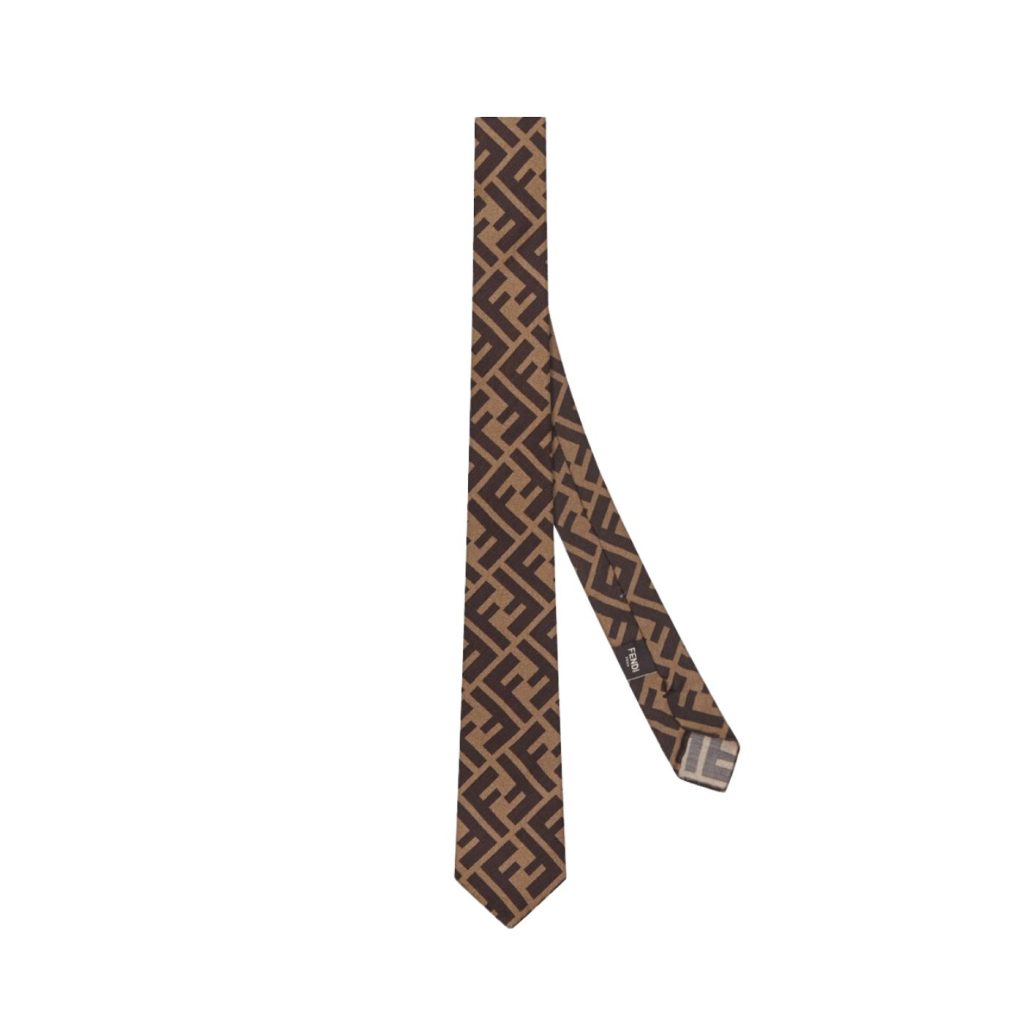 Fendi Tie Silk Necktie Brown For Men FXC023A003F13D6