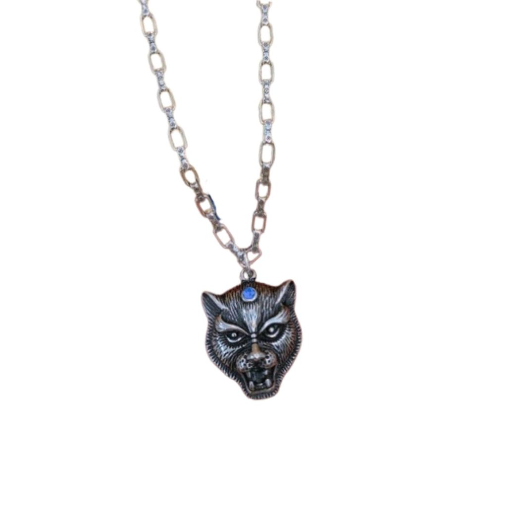 Tiger Head Necklace Silver For Women