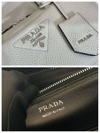 Prada Top-Handle Bag Brown/White/Green Khaki For Women 9.4in/24cm 1BB102_2DKV_F02Z8_V_3OO