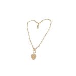 Twinkle Heart Chain Necklace Gold Tone For Women