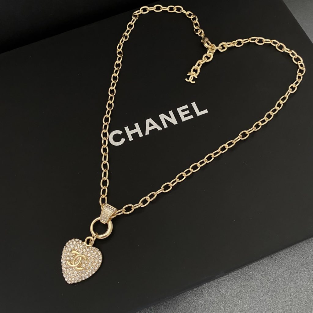 Twinkle Heart Chain Necklace Gold Tone For Women