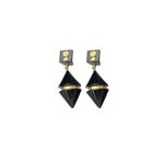 Two Symmetrical Cones Earrings Black For Women