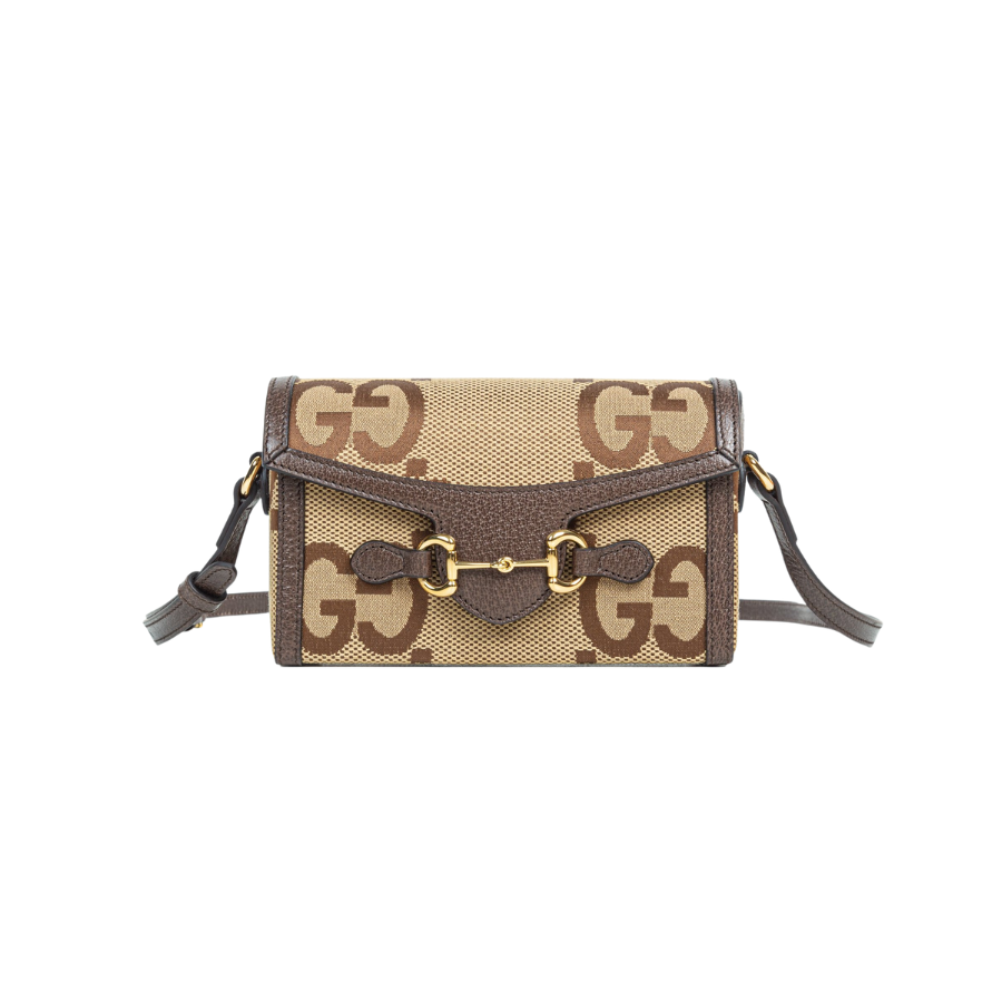 Gucci Horsebit 1955 Mini Bag Brown For Women, Women’s Bags 7.1in/18cm GG ‎‎