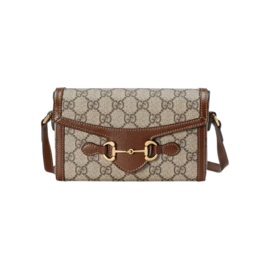 Gucci Horsebit 1955 Mini Bag Beige For Women, Women’s Bags 7.1in/18cm GG ‎‎‎699296 92TCG 8563