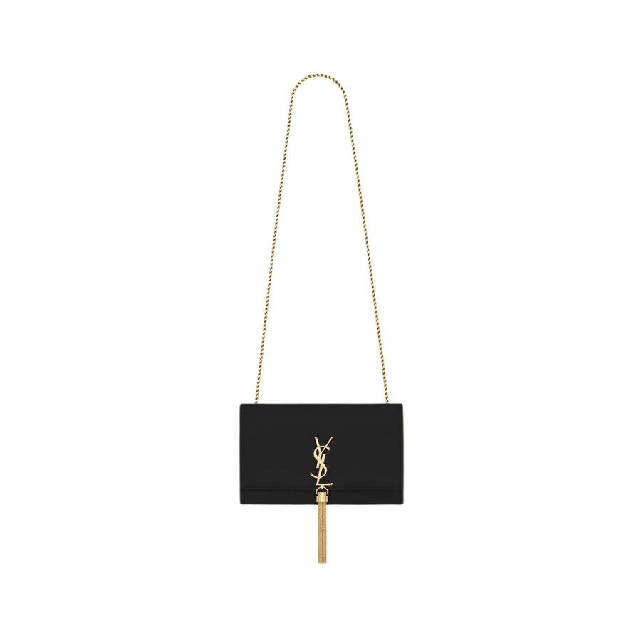 Saint Laurent Kata Medium Chain Bag Black With Tassel For Women 9.4in/24cm YSL 354119BOW0J1000