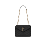 Saint Laurent Loulou Small Chain Bag In Matelassé “Y” Black For Women 9.8in/23cm YSL 494699DV7271000