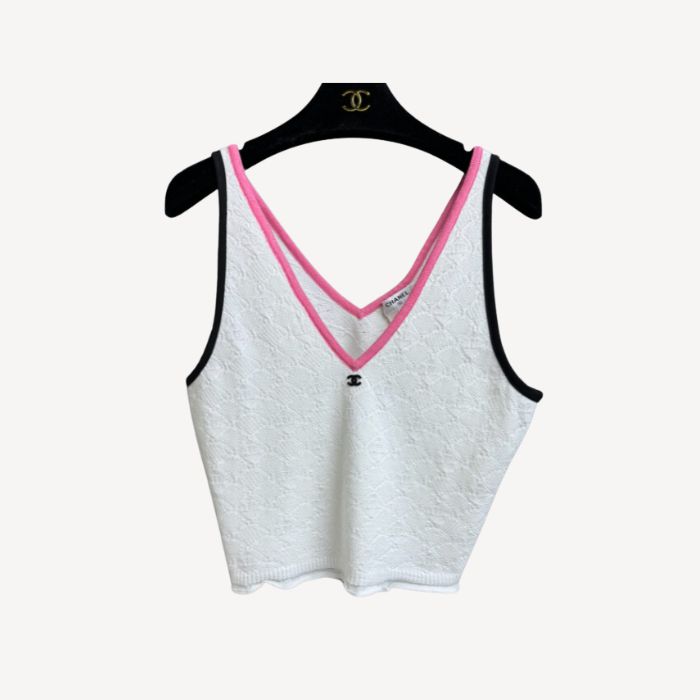 Chanel V-Neck Camisole White For Women