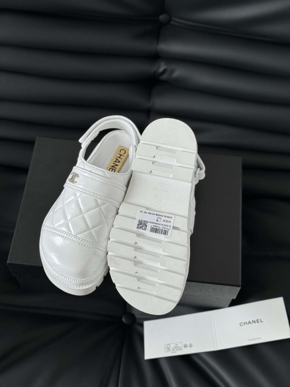 Chanel Velcro Sandal White For Women