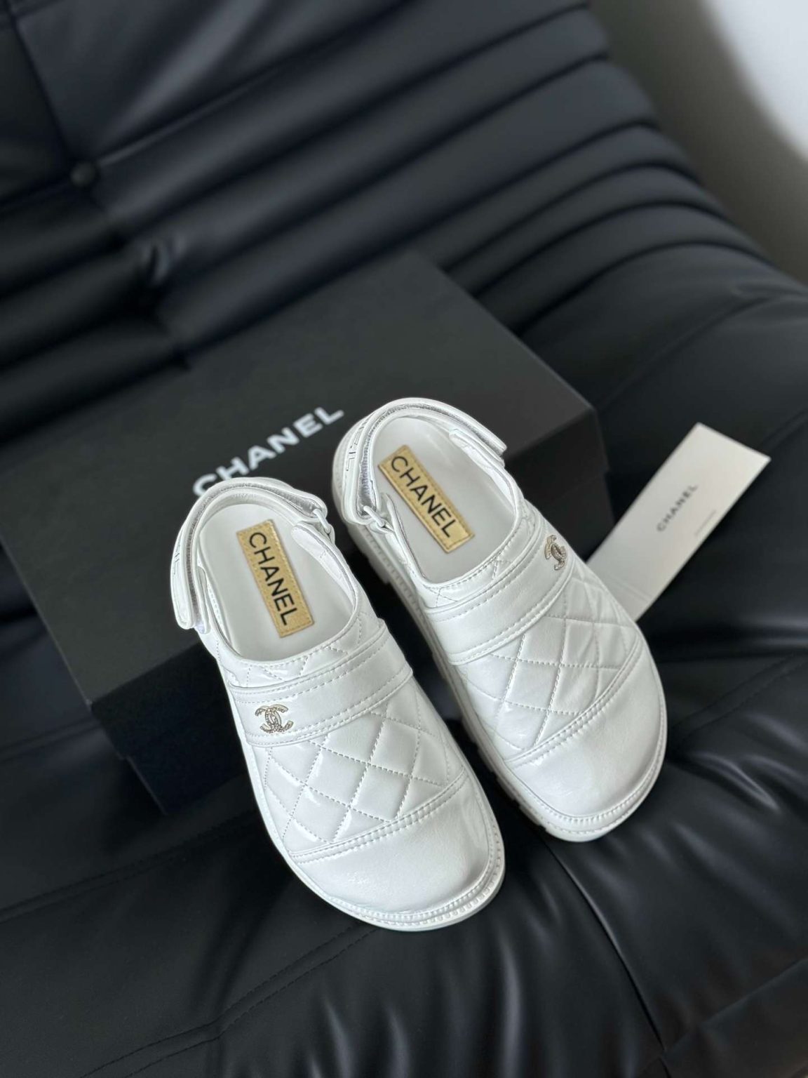 Chanel Velcro Sandal White For Women