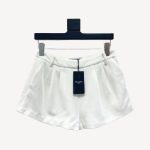 Saint Laurent Velvet Side Zipper Shorts White For Women