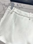 Saint Laurent Velvet Side Zipper Shorts White For Women