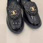 Chanel Loafers Shiny Black For Women, Women’s Shoes G36646