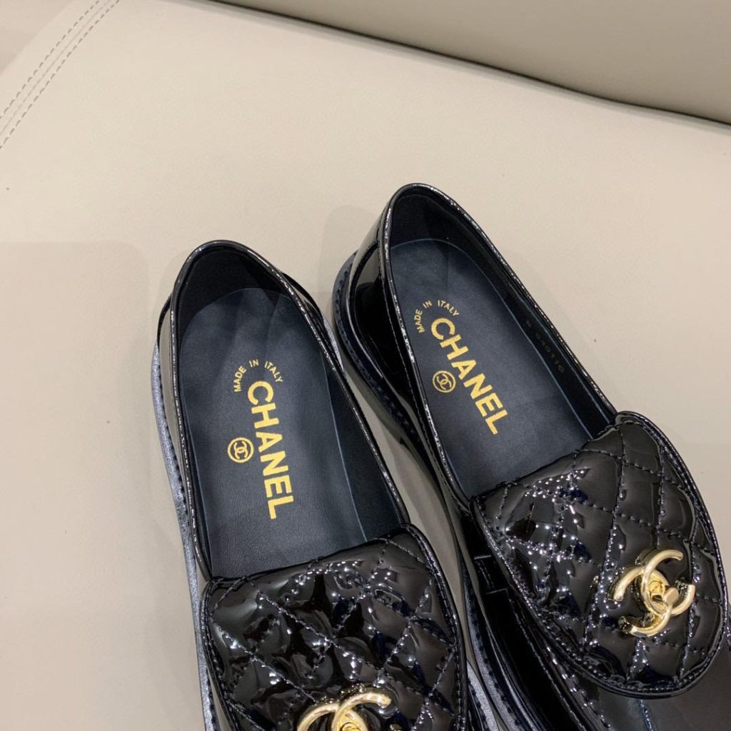 Chanel Loafers Shiny Black For Women, Women’s Shoes G36646