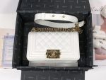 Chanel Boy Flapbag White For Women 7.9in/20cm