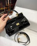 Sicily Bag In Polished Black Mini Size For Women 18cm/ 7 Inches