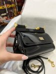 Sicily Bag In Polished Black Mini Size For Women 18cm/ 7 Inches