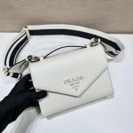 Prada Monochrome Saffiano Bag White For Women, Women’s Bags 8.2in/21cm 1BD317_2ERX_F0009_V_3O3