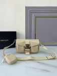 Prada Pocket Nylon And Brushed Bag Beige For Women, Women’s Bags 9in/23cm 1BD295_789_F0F24_V_BFO