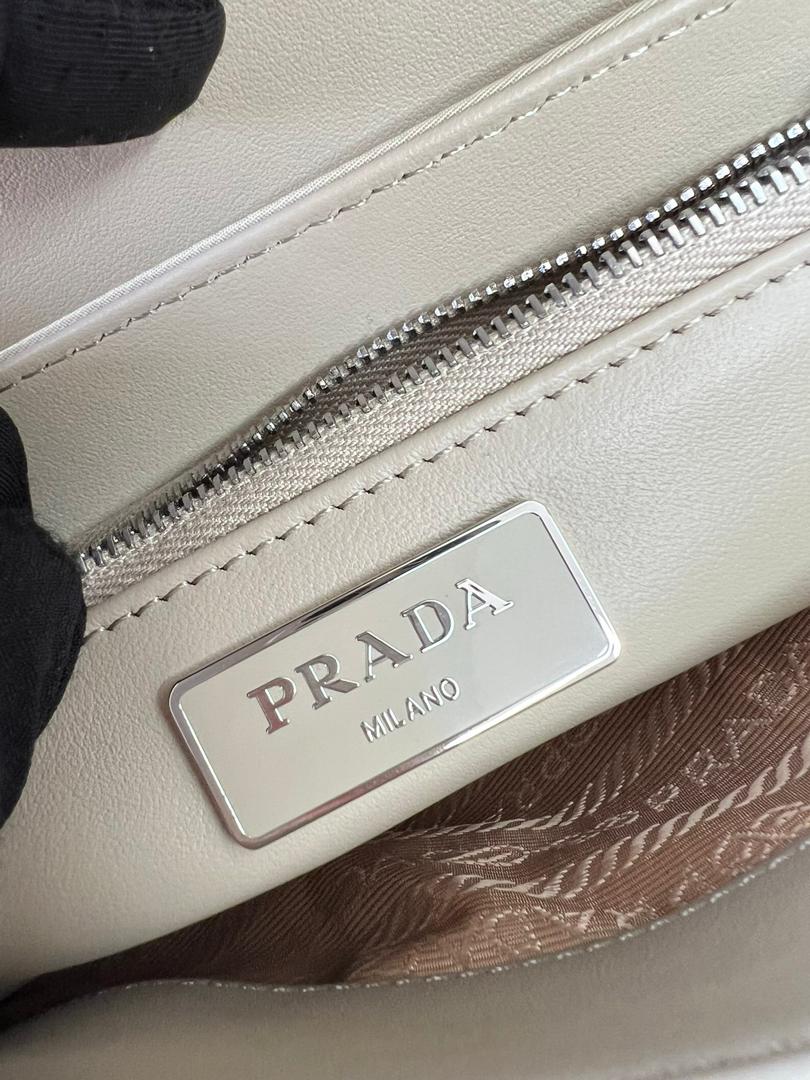 Prada Pocket Nylon And Brushed Bag Beige For Women, Women’s Bags 9in/23cm 1BD295_789_F0F24_V_BFO