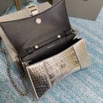 XS Hourglass Shoulder Bag Black/Silver For Women‎ 7.5in/19cm