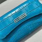 Balenciaga XX Crocodile Embossed Flap Bag White/Black/Green/Pink/Blue For Women 16in/27cm 6956452108X1000