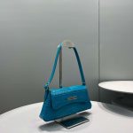 Balenciaga XX Crocodile Embossed Flap Bag White/Black/Green/Pink/Blue For Women 16in/27cm 6956452108X1000