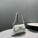 Balenciaga XX Crocodile Embossed Flap Bag White/Black/Green/Pink/Blue For Women 16in/27cm 6956452108X1000