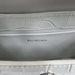 Balenciaga XX Crocodile Embossed Flap Bag White/Black/Green/Pink/Blue For Women 16in/27cm 6956452108X1000