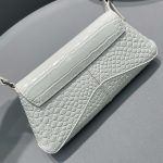 Balenciaga XX Crocodile Embossed Flap Bag White/Black/Green/Pink/Blue For Women 16in/27cm 6956452108X1000