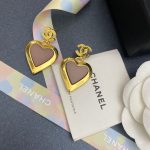 Yellow Thick Border Heart Earrings Gold Tone For Women