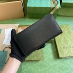 Gucci Zip Around Wallet With Script Black For Women 20cm / 7.8in 772642 0OP0N 1000